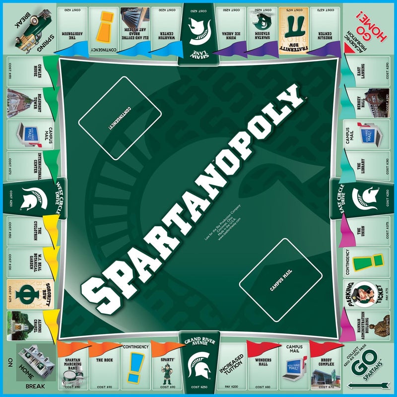 Late for the Sky Spartanopoly Board Game â€“ Michigan State University Edition, 2-6 Players Family Strategy, Campus Theme Collectible - Image 2